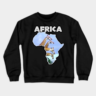 African Wildlife Continent 4 Giraffes Crewneck Sweatshirt